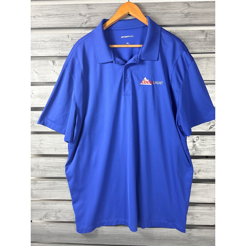 Coors Light Polo Shirt Mens 3XL Embroidered Beer Royal Blue Performance Poly